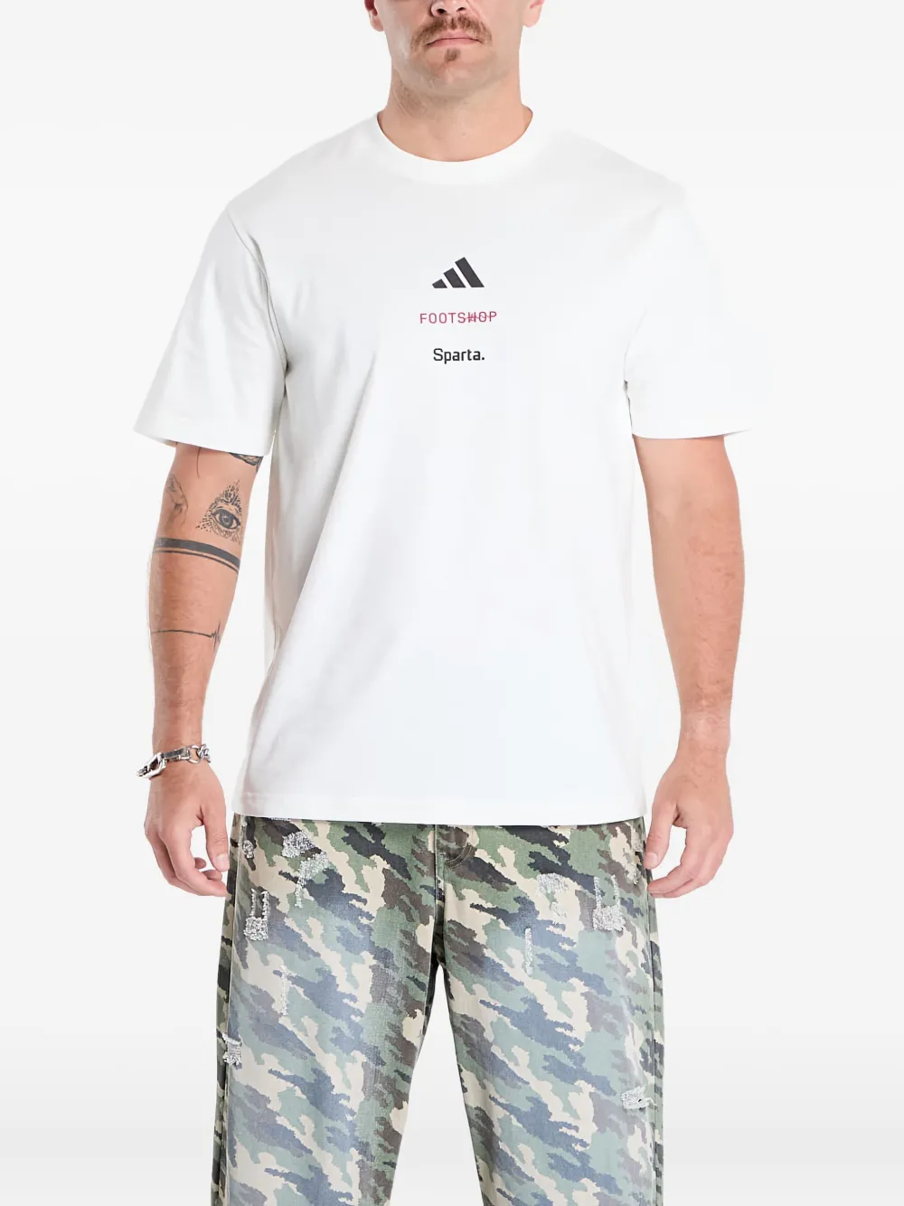 Adidas Originals X Footshop X Sparta Logo-detailed T-shirt In White