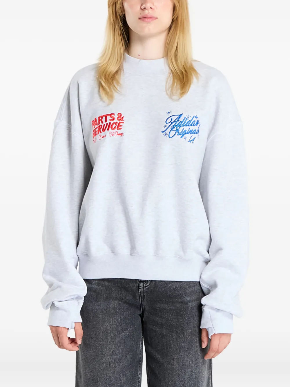 Adidas Originals Santa Monica Crew-neck Sweatshirt In Gray
