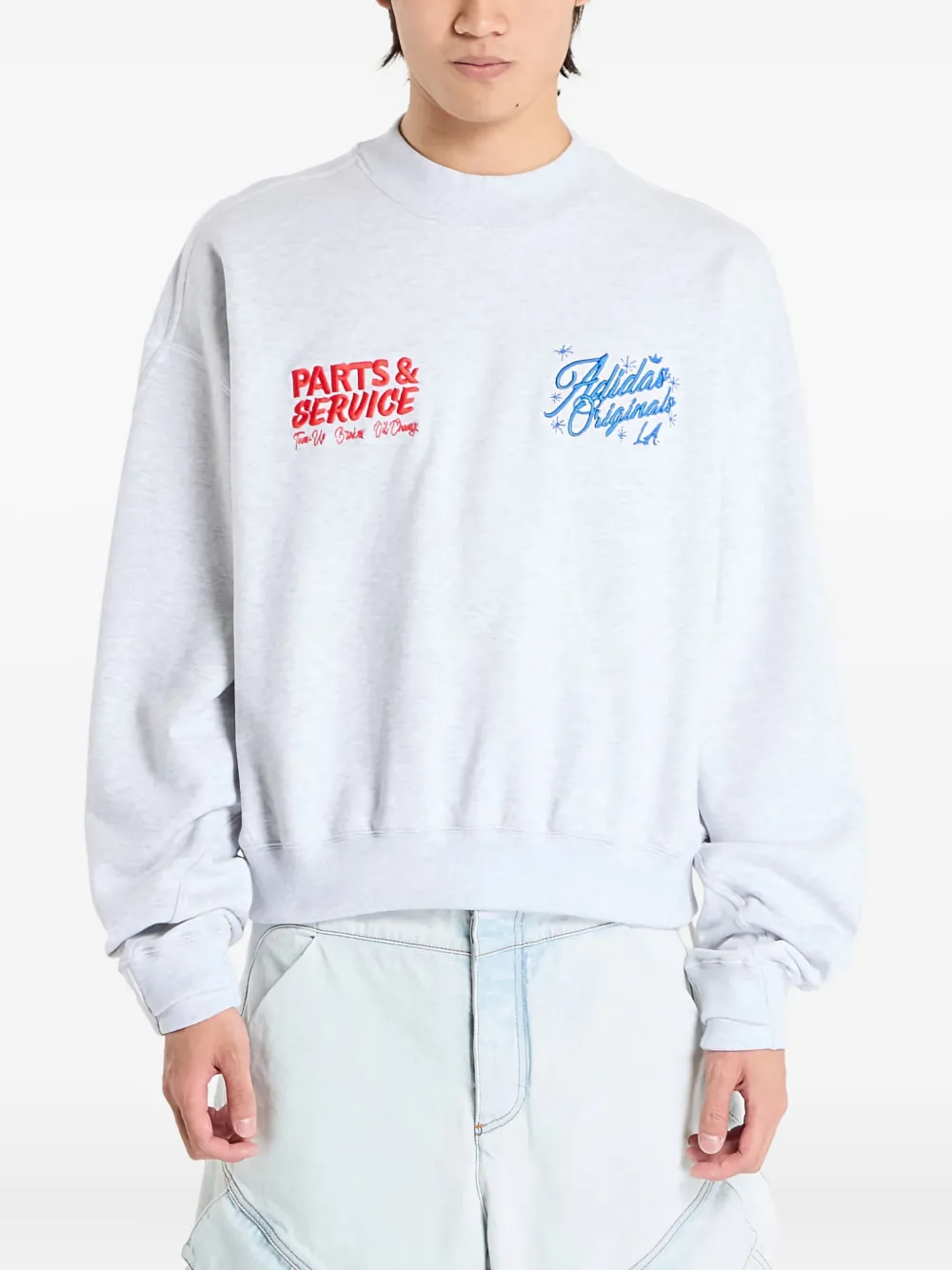 Adidas Originals Santa Monica Crew-neck Sweatshirt In Gray