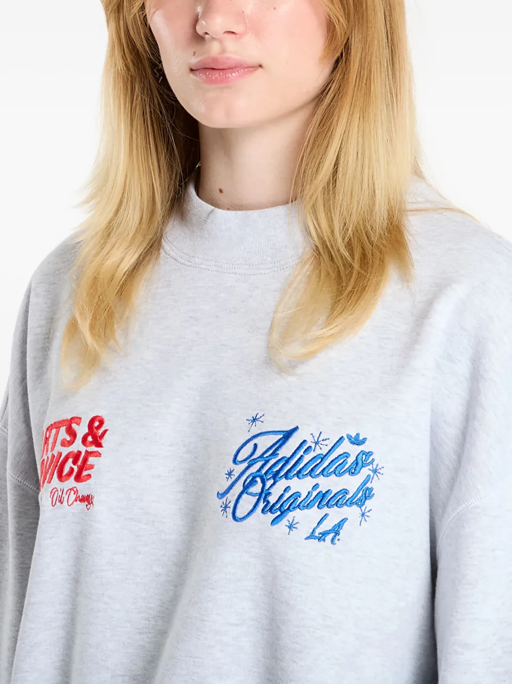 Adidas Originals Santa Monica Crew-neck Sweatshirt In Gray