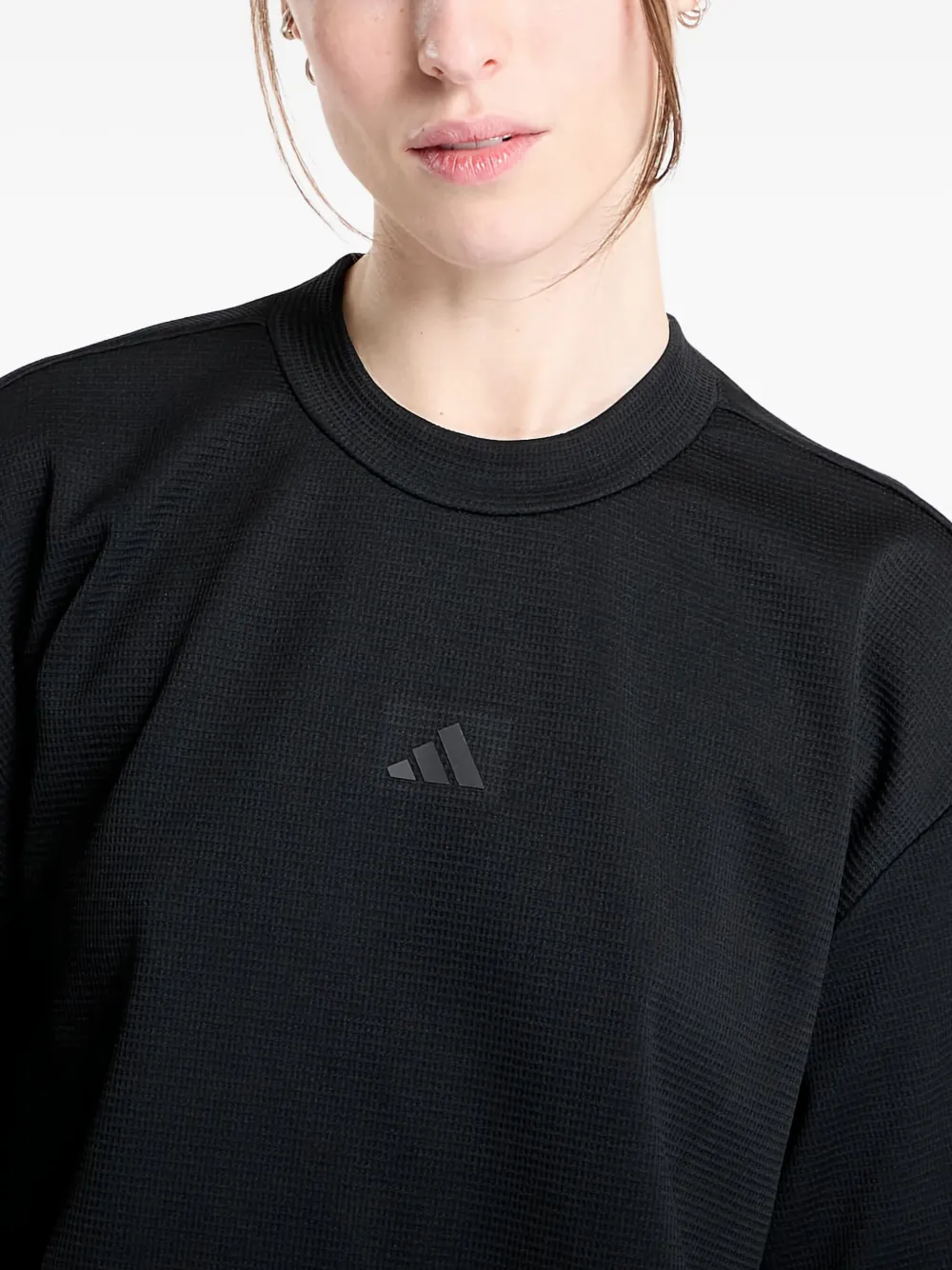 Adidas Originals Yoga Motion Waffle T-shirt In Black