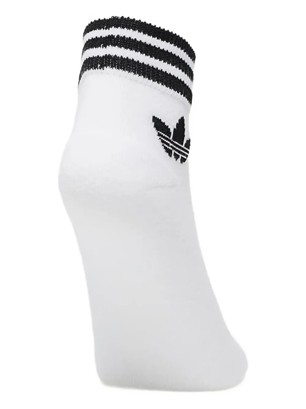 Adidas Originals Trefoil Striped Ankle Socks (pack Of Three) In White