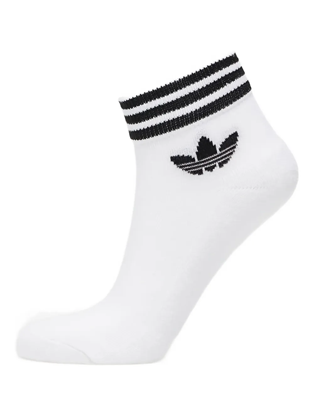 Adidas Originals Trefoil Striped Ankle Socks (pack Of Three) In White