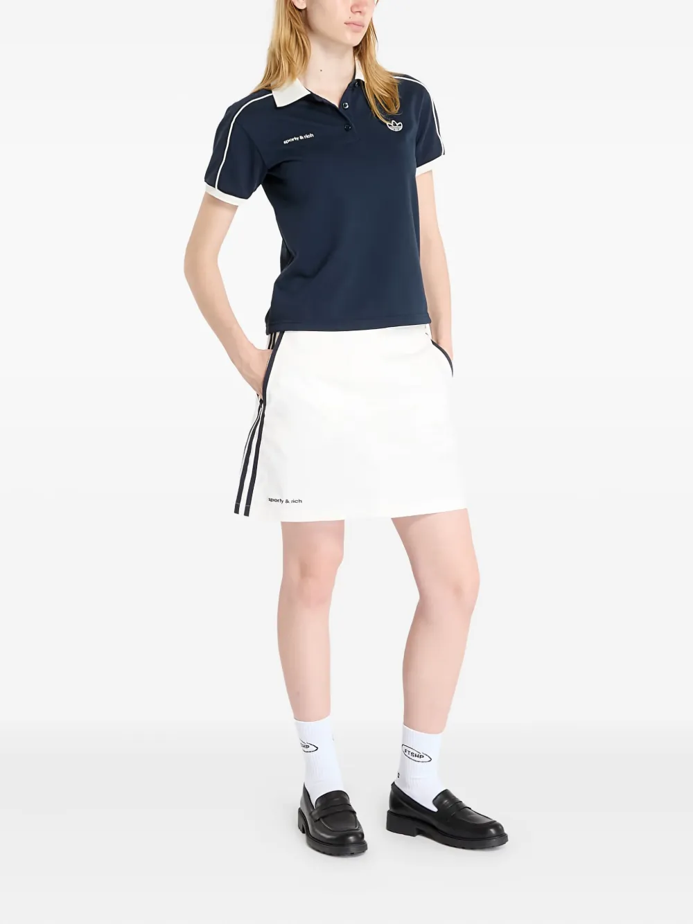 Adidas Originals X Sporty And Rich Stripe-detail Skort In White