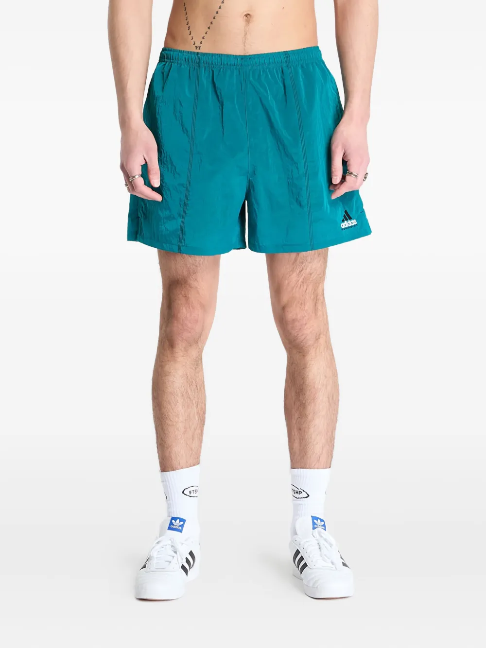 adidas elastic-waist track short | Blue | Image 1