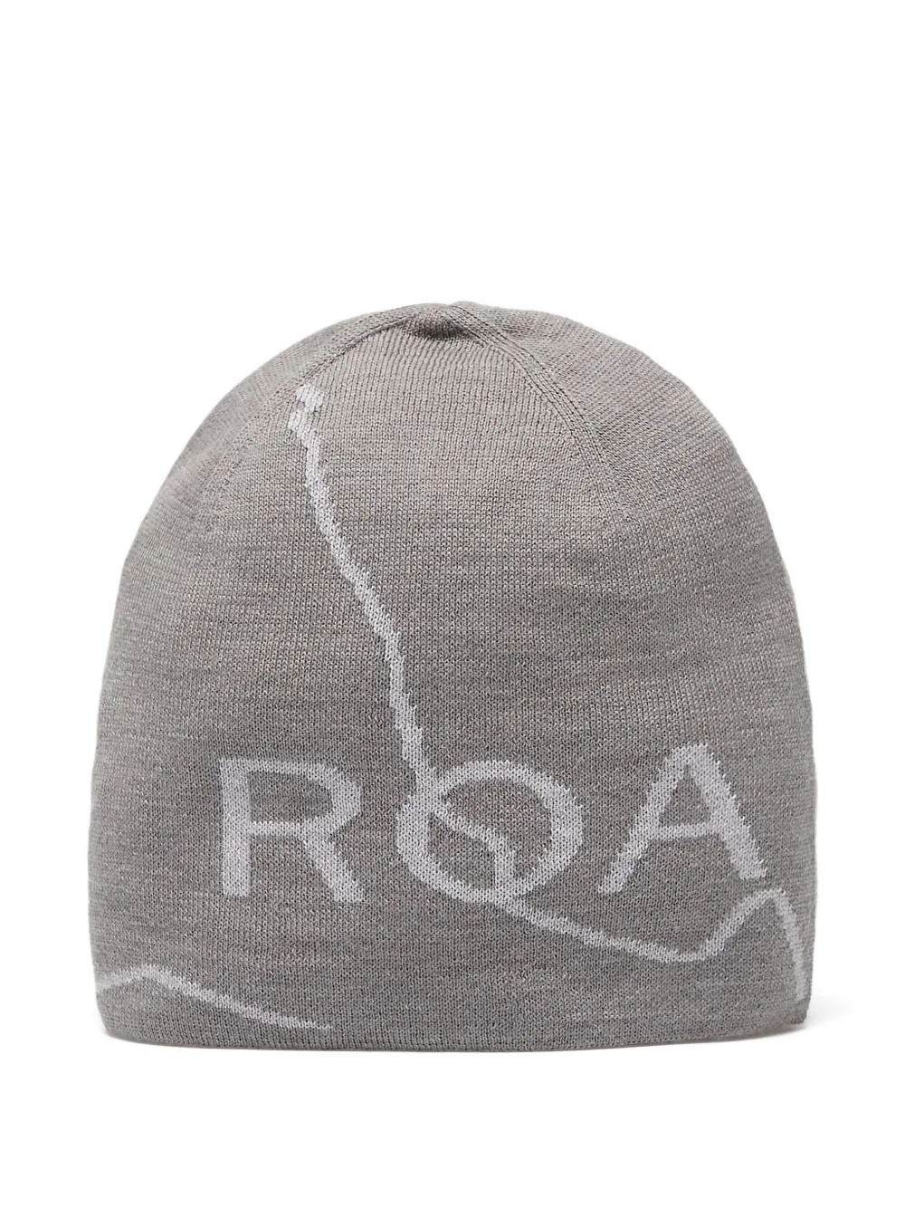 ROA logo-detail wool beanie hat | Grey | Image 1