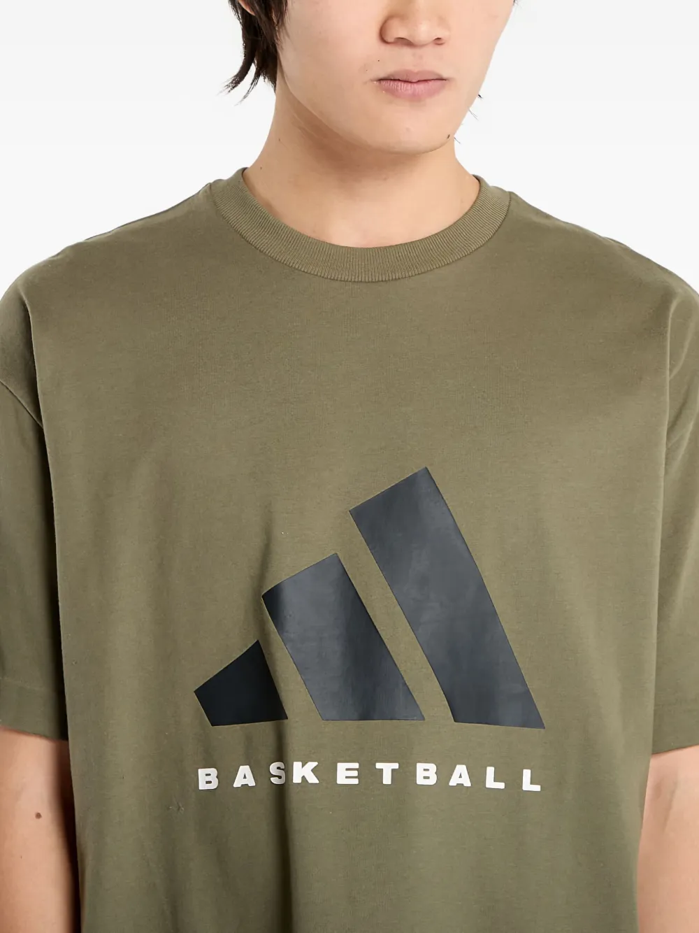 Adidas Originals Basketball Logo T-shirt In Green