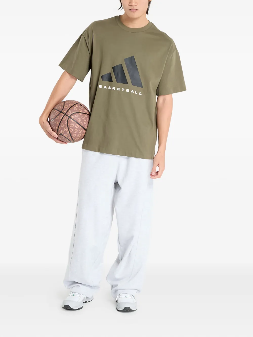 Adidas Originals Basketball Logo T-shirt In Green