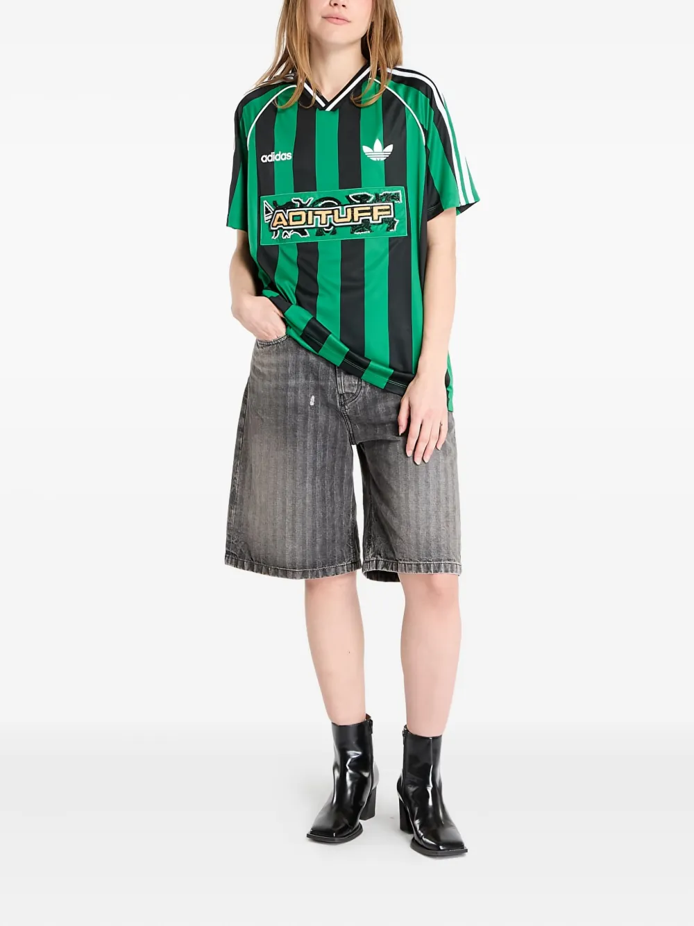  Adidas Jersey A Rayas - Verde 