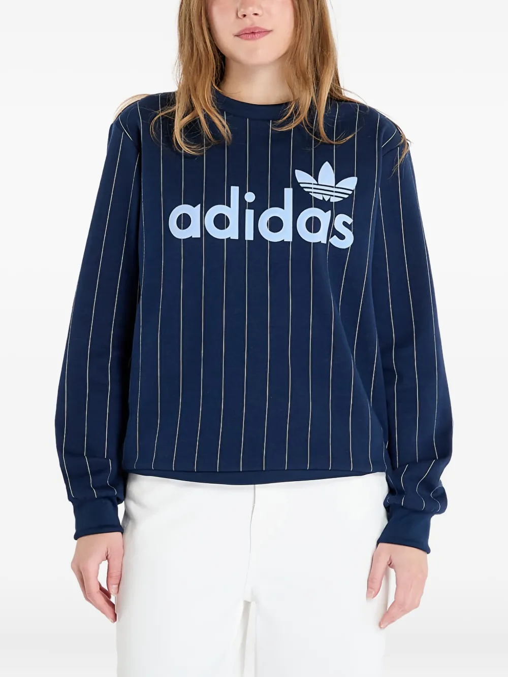 adidas sudadera con estampado gráfico y rayas diplomáticas estampadas | azul | Image 1