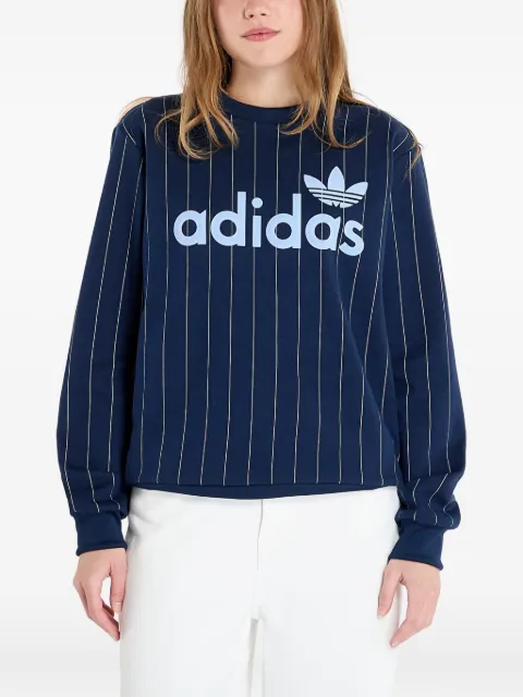 adidas pinstripe-pattern graphic-print sweatshirt