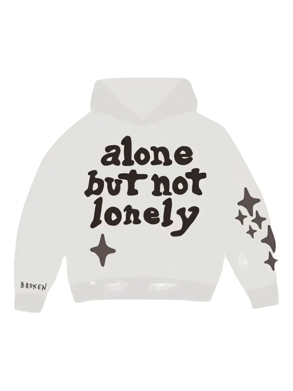 BROKEN PLANET Alone But Not Lonely hoodie | White | Image 1