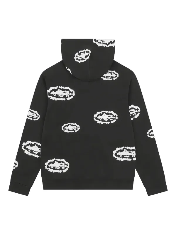 Denim Tears x Corteiz wreath-print Cotton Hoodie | Black | FARFETCH
