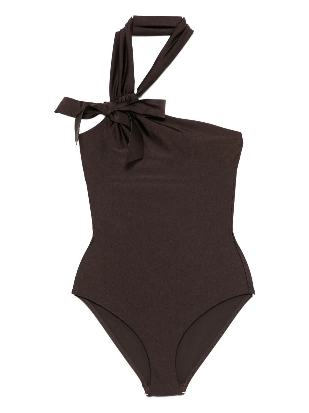 Zimmermann Awaken One-shoulder Swimsuit In Brown