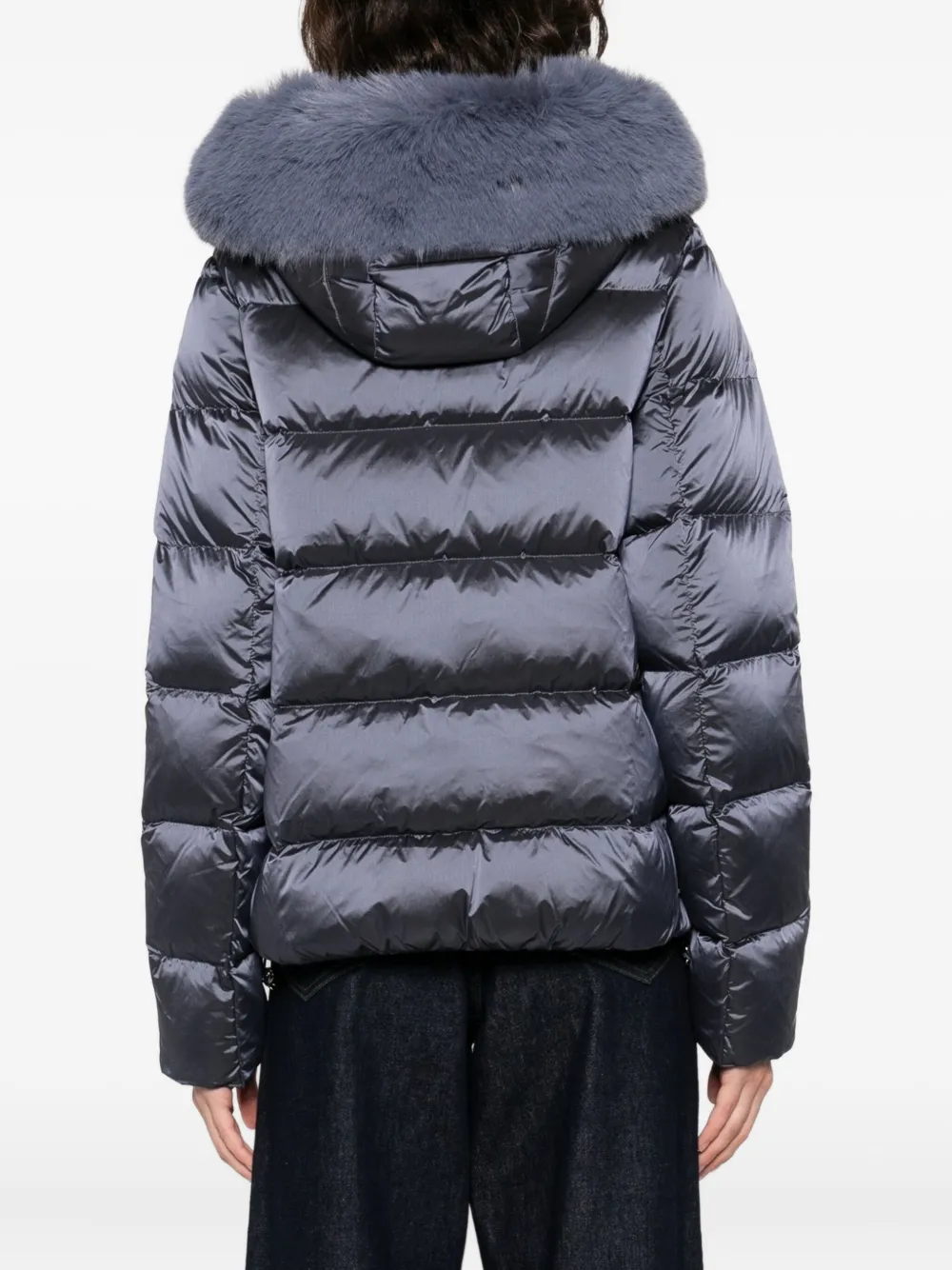 皮草边饰连帽夹克