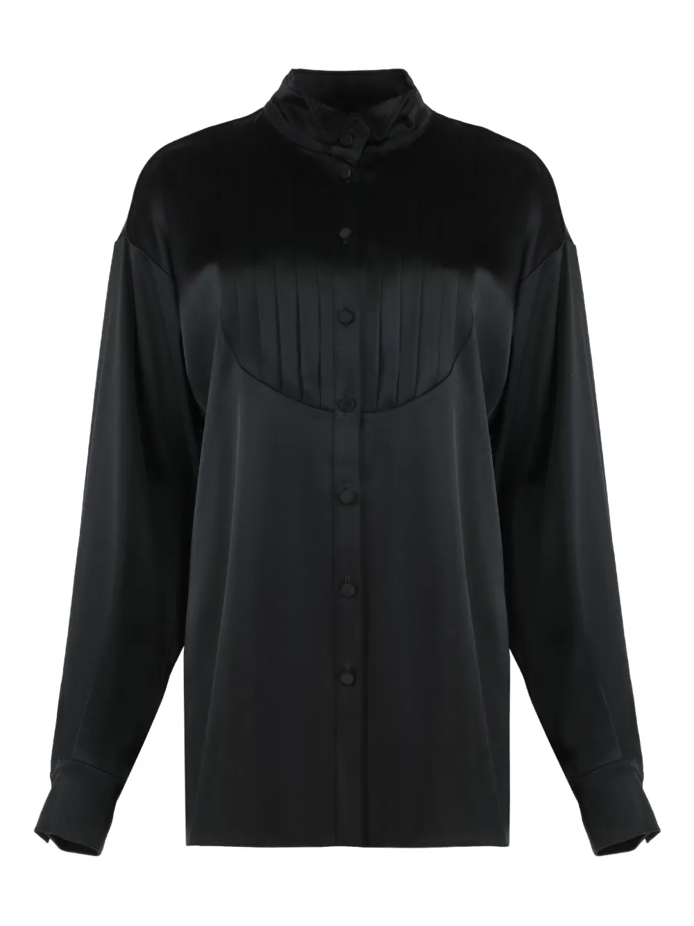 Les Filles d'Eva buttoned pleated-detail shirt | Black | Image 1