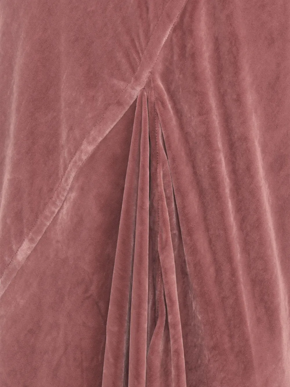Rick Owens Midi Length Draped Velvet Skirt In Pink