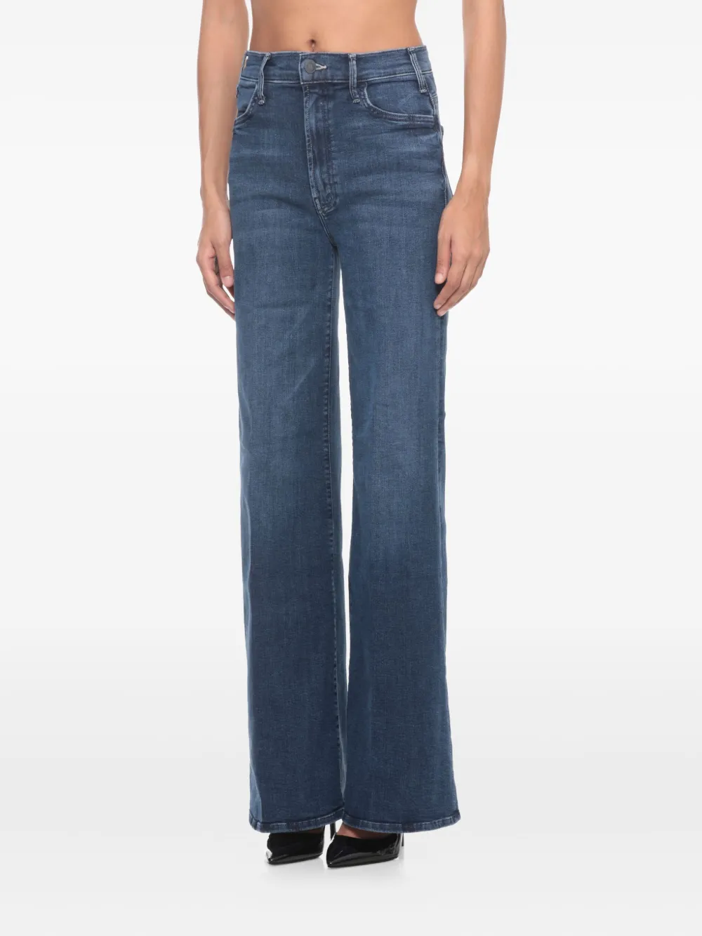 Mother The Hustler Roller Sneak Jeans In Blue