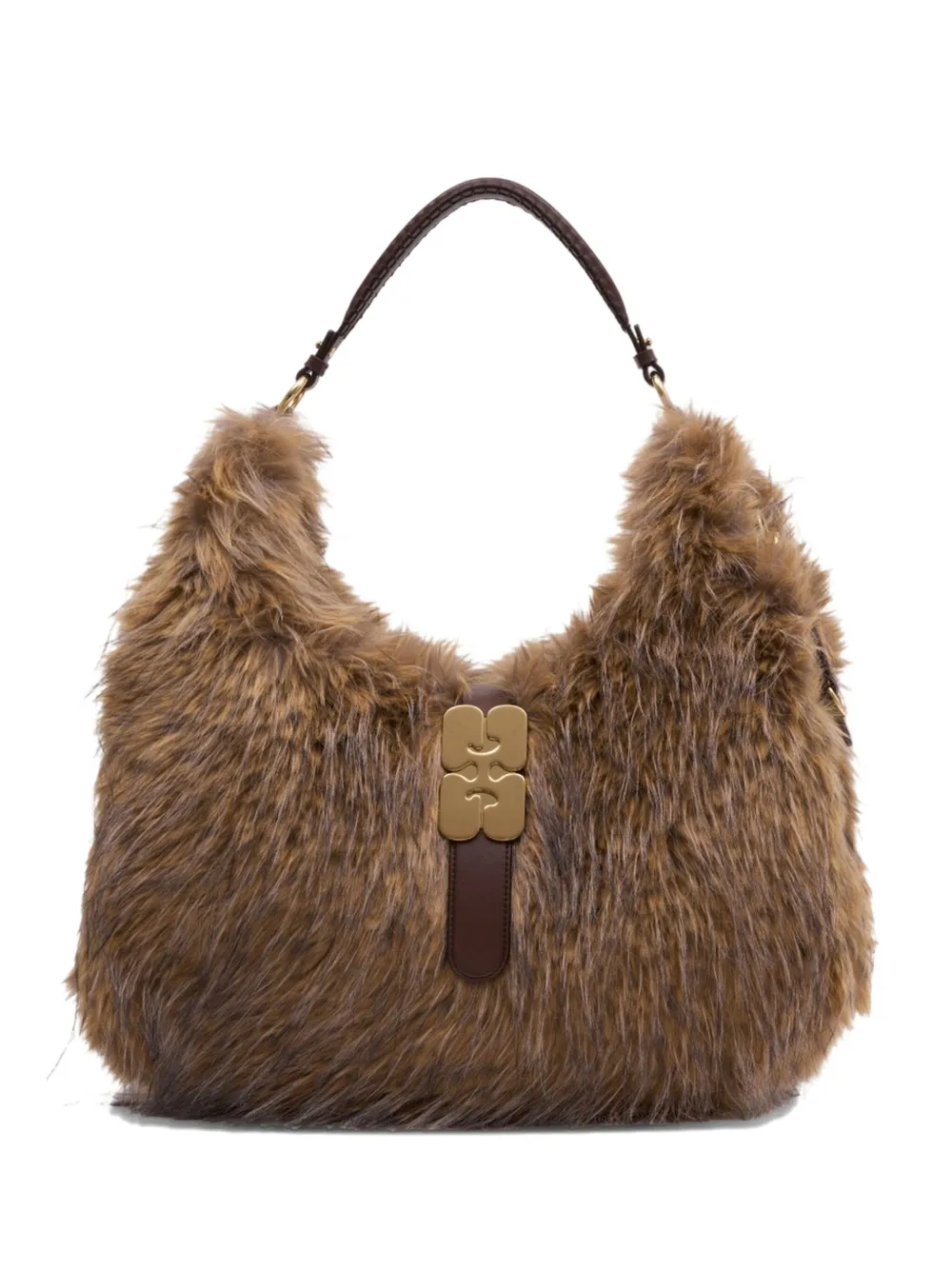 GANNI large Kat shoulder bag - Marrone