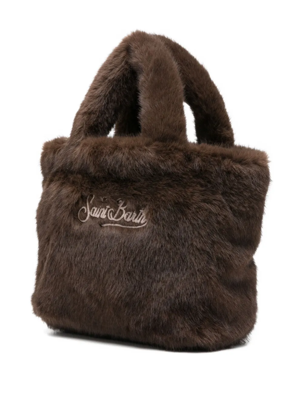 Mc2 Saint Barth Vanity Soft Fur Mini Bag In Brown