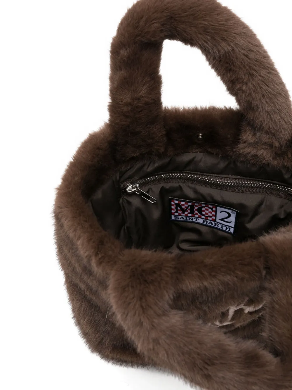 Mc2 Saint Barth Vanity Soft Fur Mini Bag In Brown