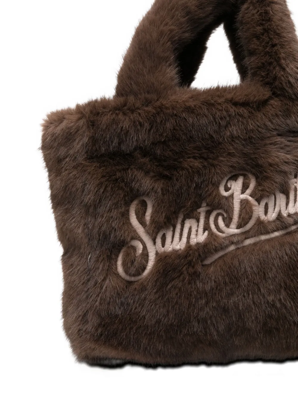 Mc2 Saint Barth Vanity Soft Fur Mini Bag In Brown