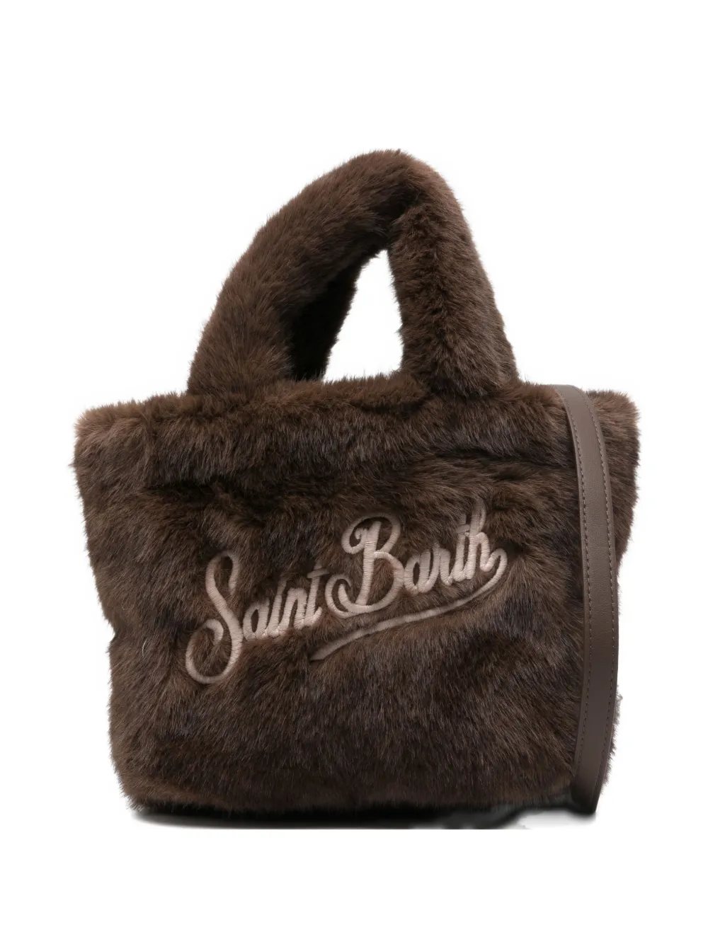 Mc2 Saint Barth Vanity Soft Fur Mini Bag In Brown