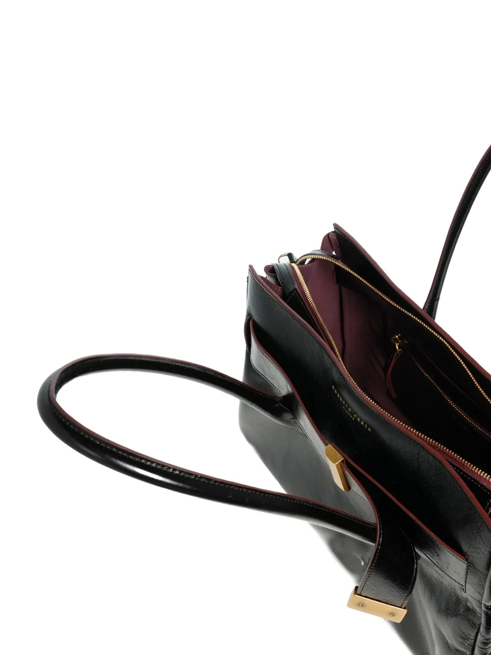 Roberto Festa Grote Emeralda schoudertas met gespdetail Zwart