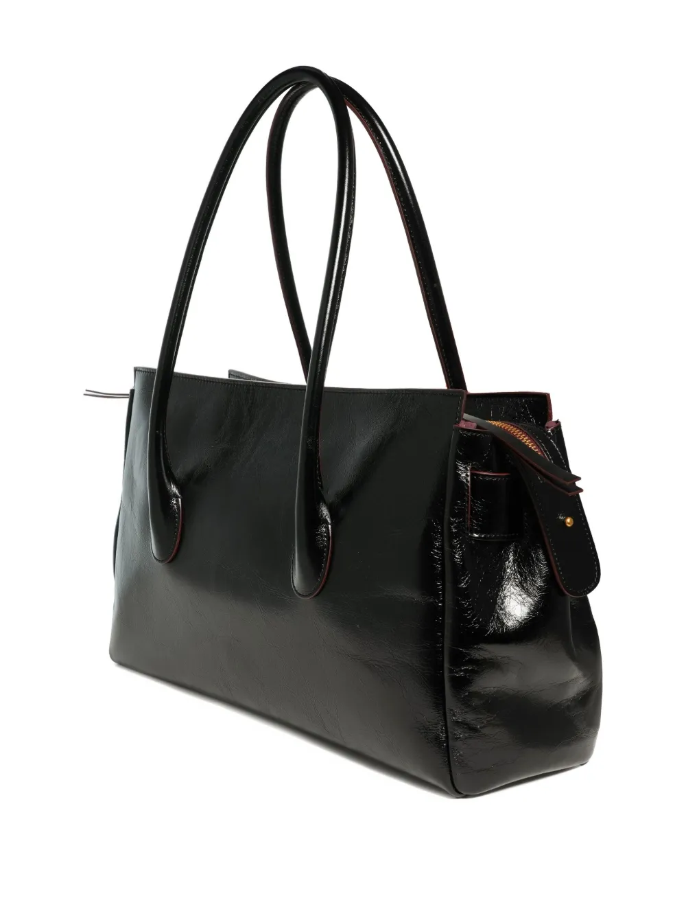 Roberto Festa Grote Emeralda schoudertas met gespdetail Zwart