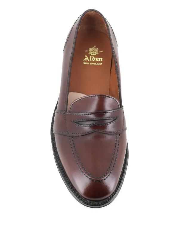 Alden レザー ペニーローファー | ブラウン | FARFETCH JP