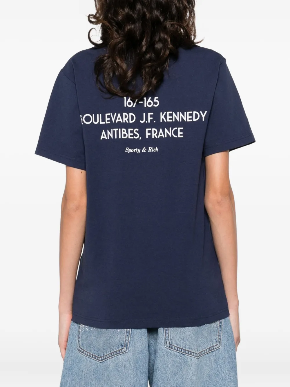 Sporty & Rich Kennedy T-shirt met grafisch detail Blauw