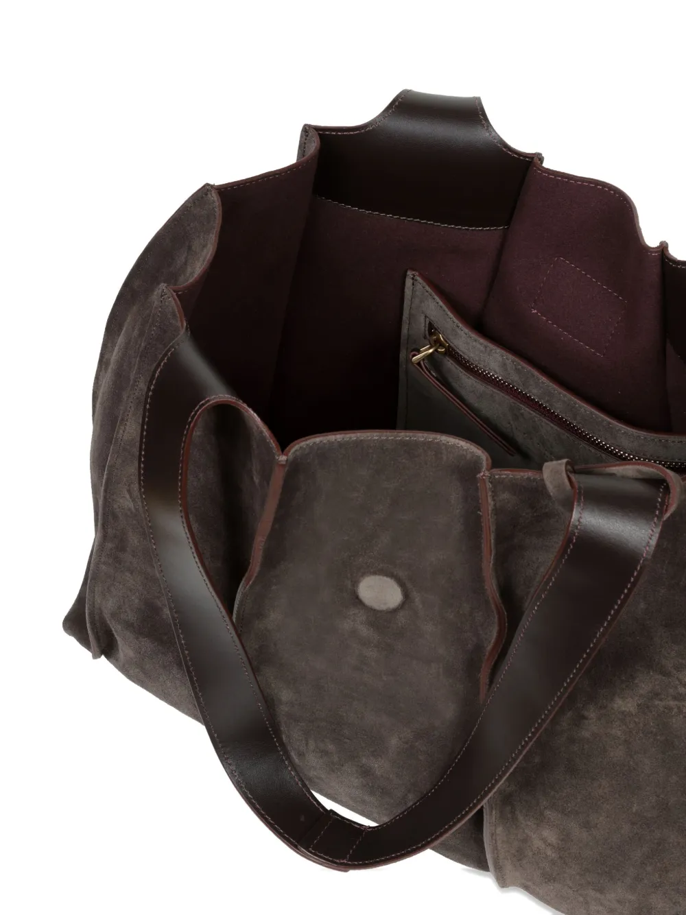 Roberto Festa Eloise grote schoudertas met vlakken Bruin