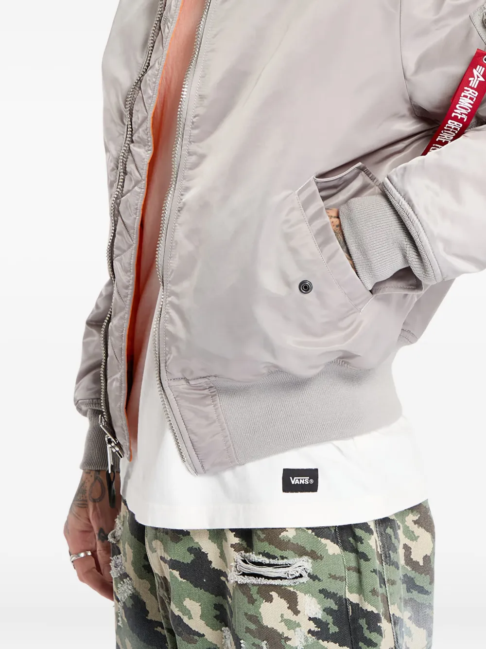Alpha Industries Heritage jack met rits Grijs