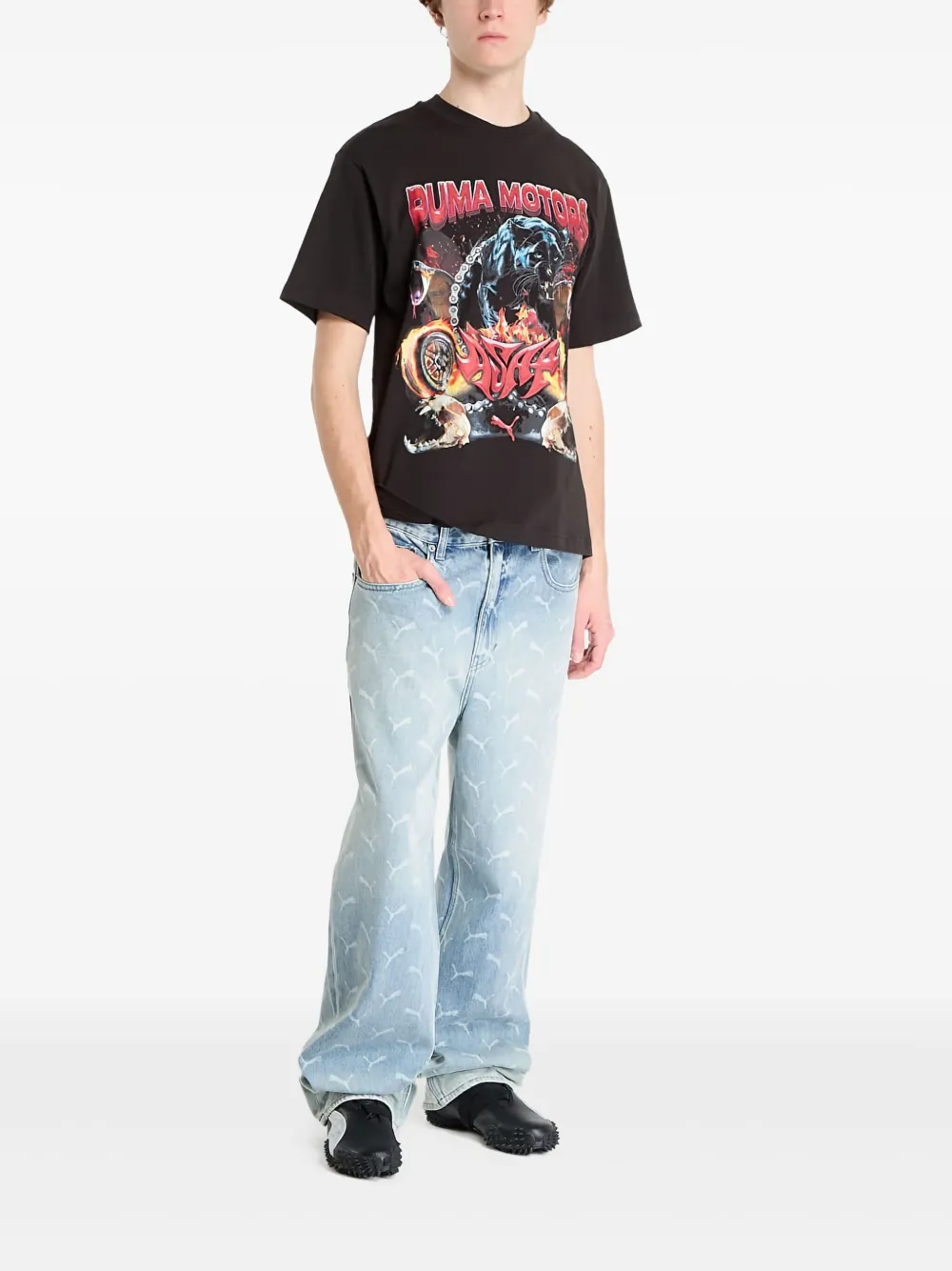 PUMA x A$AP ROCKY T-shirt met grafische print Zwart