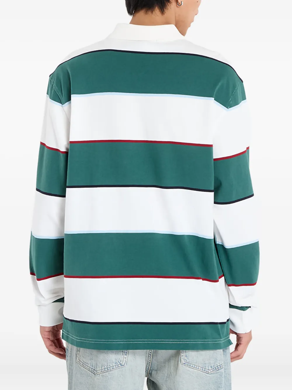 Fred Perry Mens Heavyweight Jersey Striped Polo Shirt In Gray