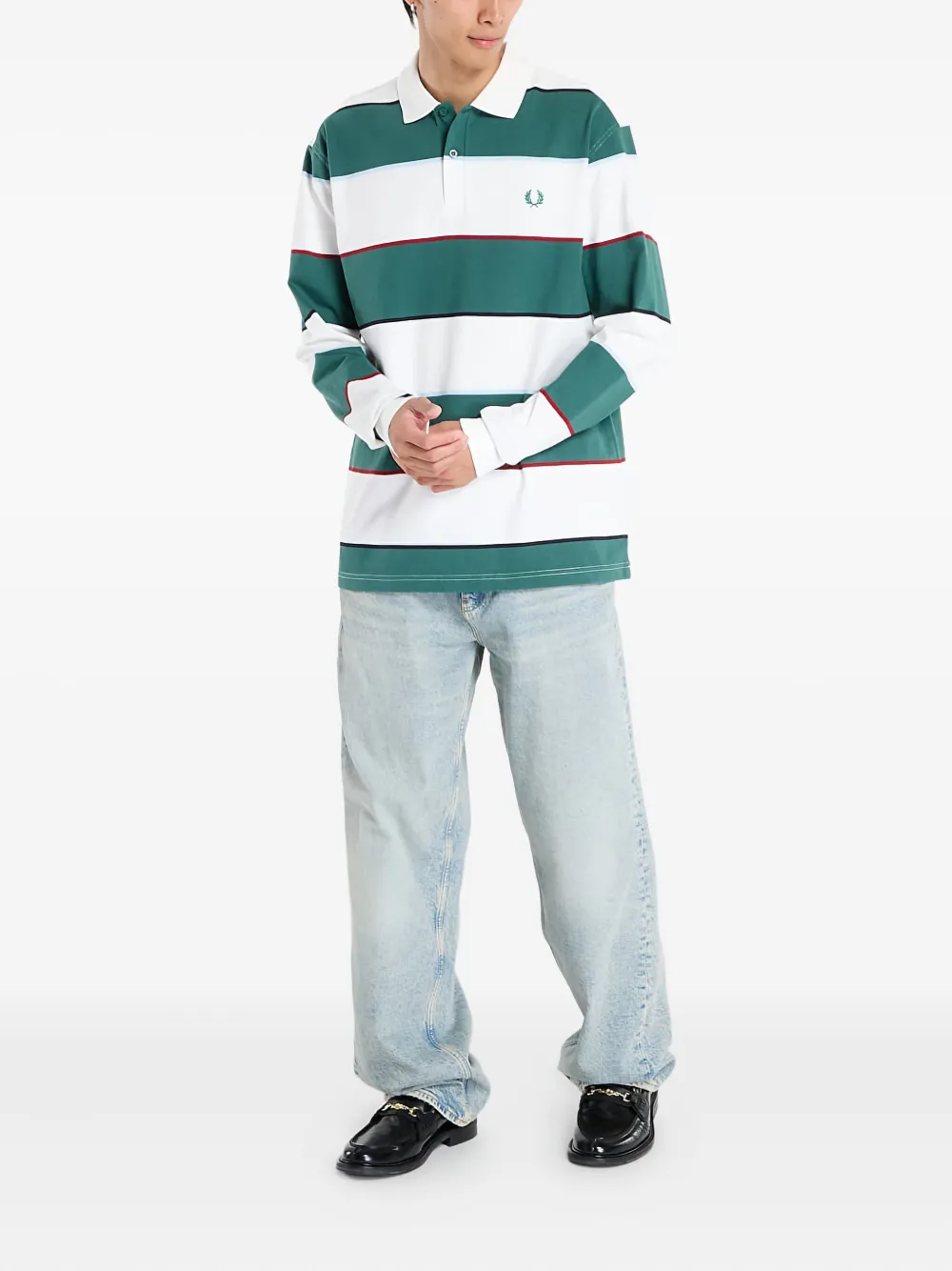 Fred Perry Gestreept poloshirt - Groen