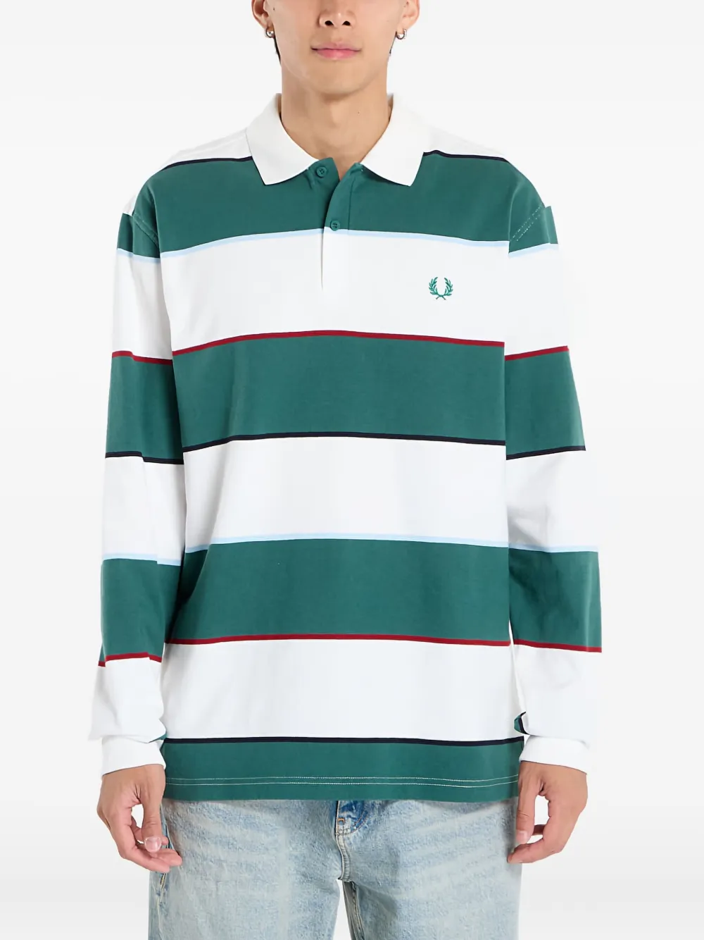 Fred Perry Gestreept poloshirt Groen
