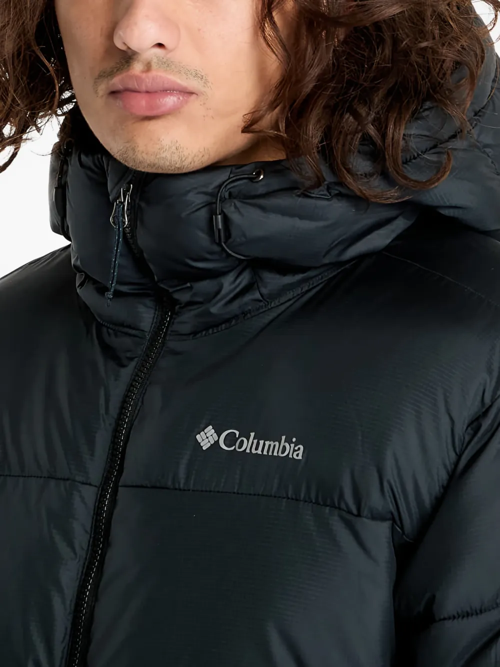 Columbia Gewatteerd jack met logoprint Zwart