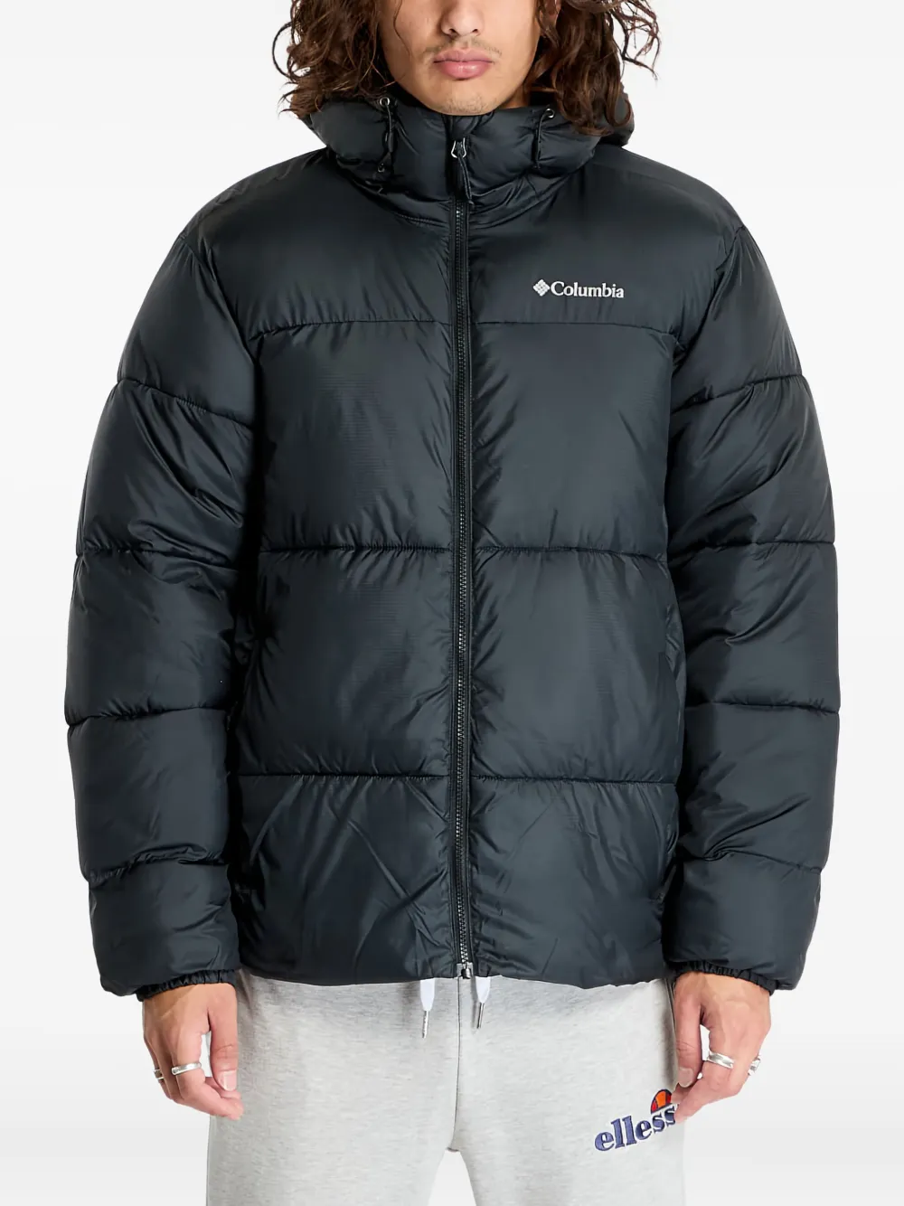 Columbia logo-print padded jacket | Black | Image 1