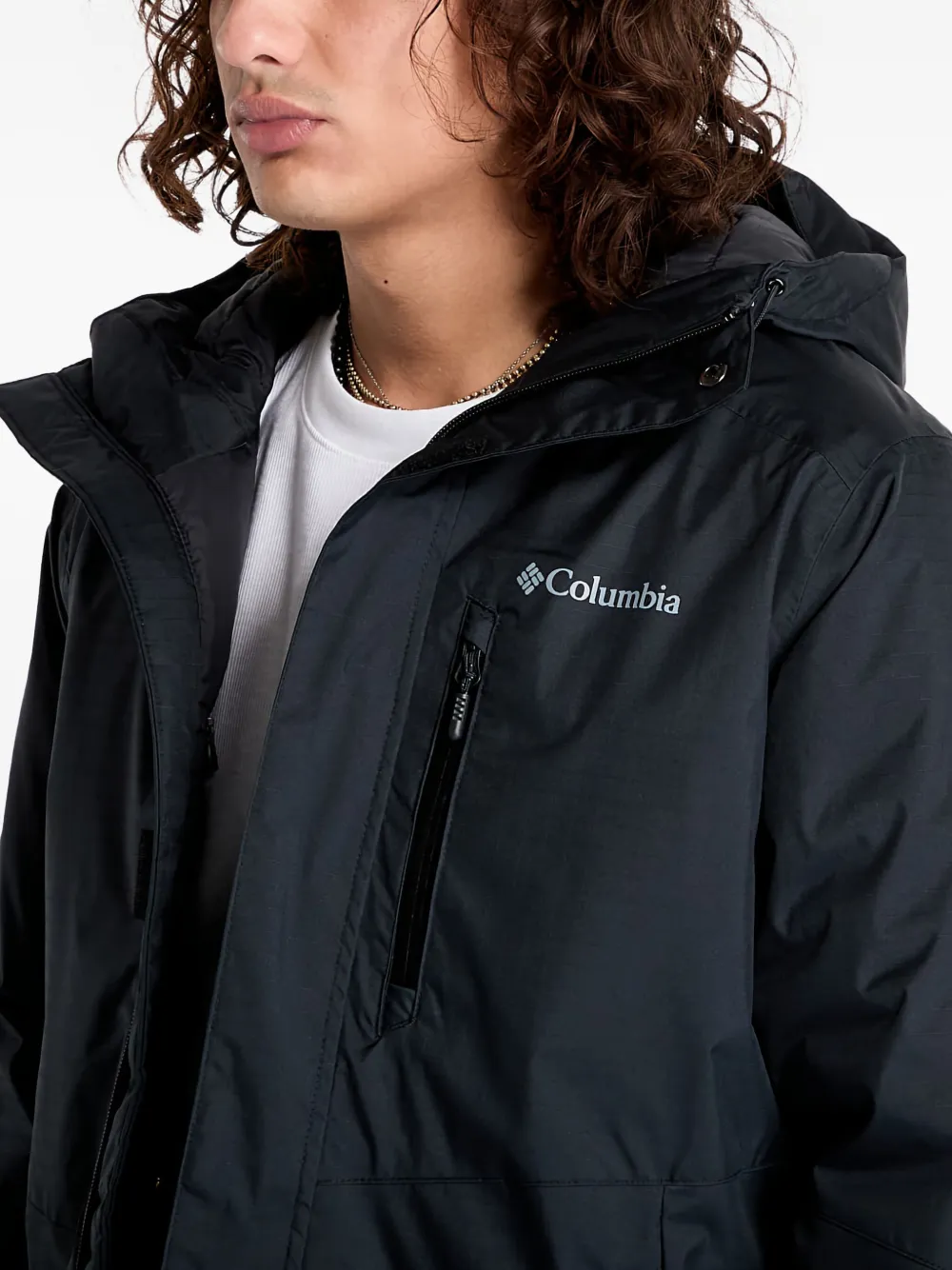 Columbia Gewatteerd jack met logoprint Zwart