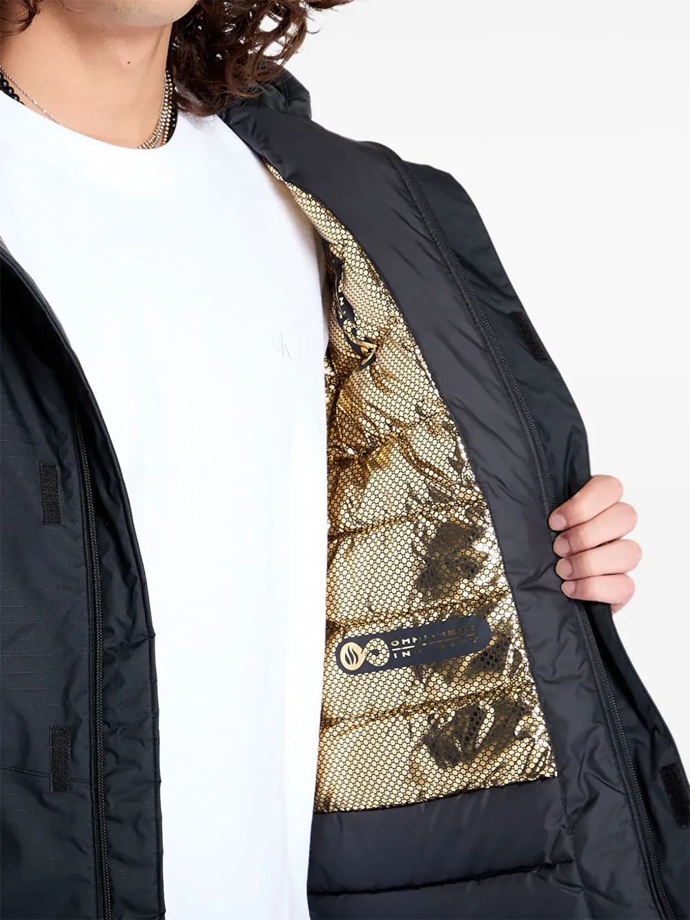 Columbia Gewatteerd jack met logoprint Zwart