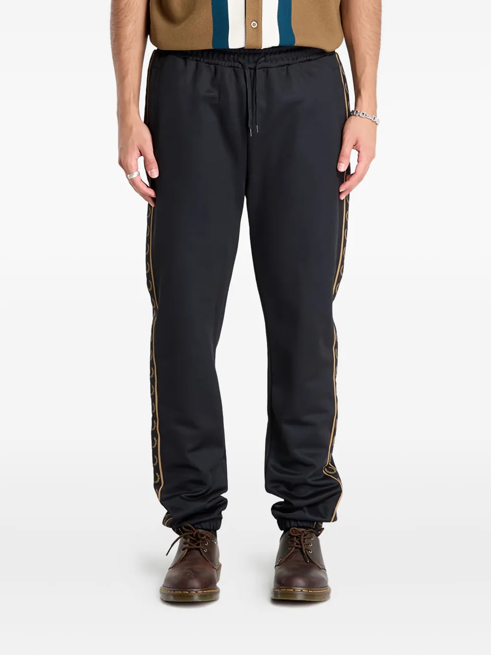 Fred Perry contrast-tape track pants | Black | Image 1