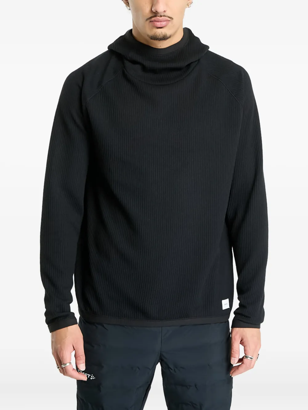 CRAFT Agasalho jeans com capuz e patch de logo | Preto | Image 1