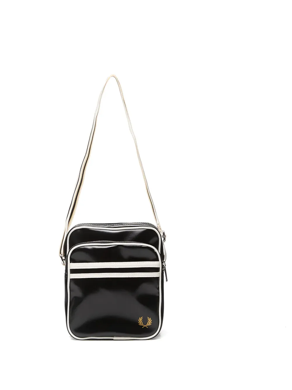 Fred Perry Striped Classic Side Bag In Black