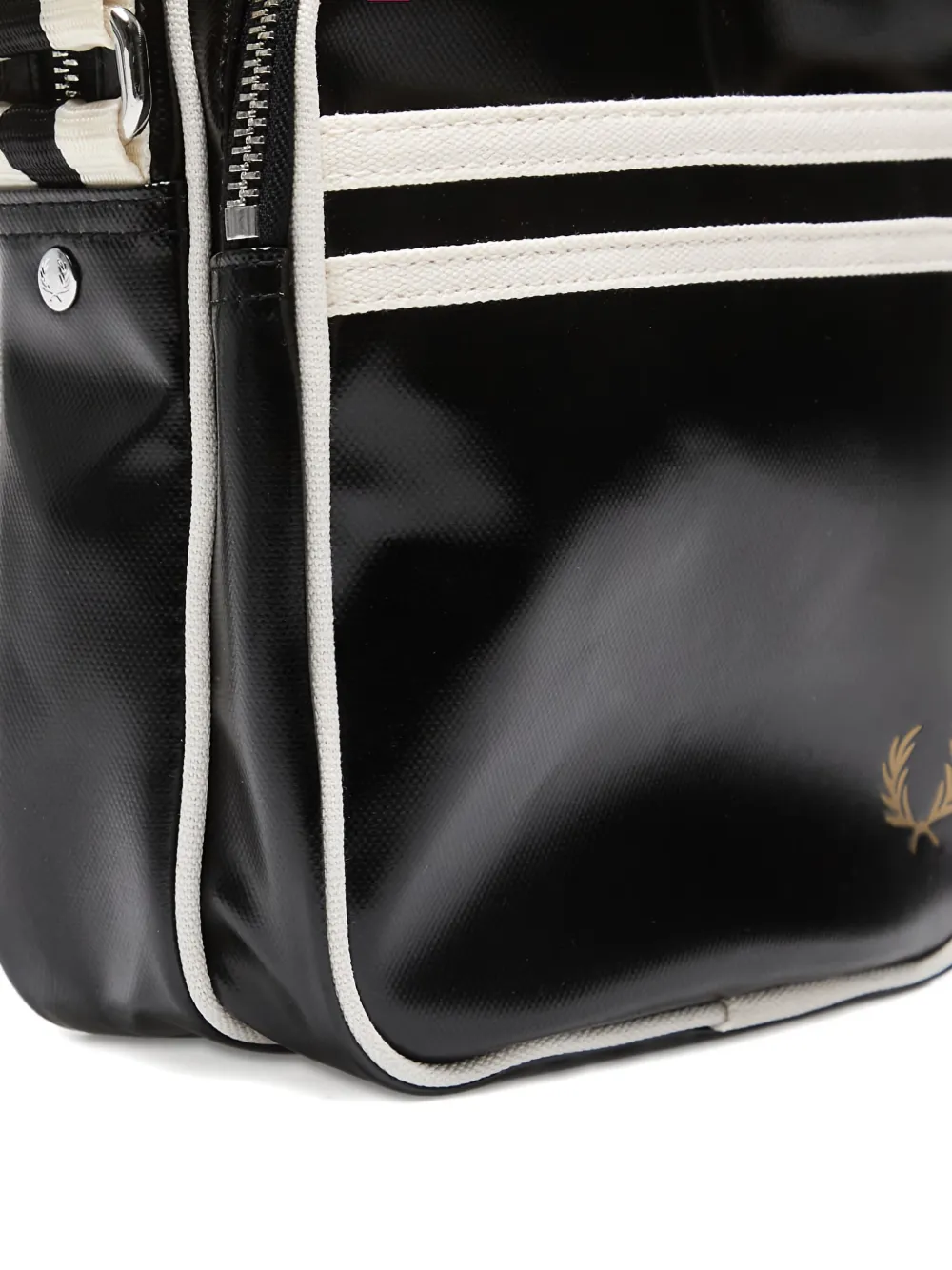 Fred Perry Striped Classic Side Bag In Black