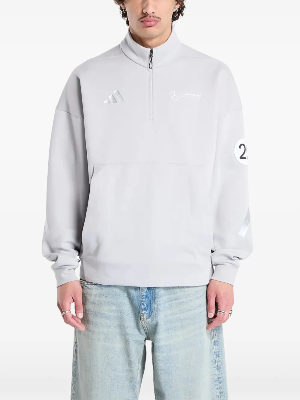 adidas x Mercedes AMG Petronas Formula One Team half-zip sweatshirt - Grigio