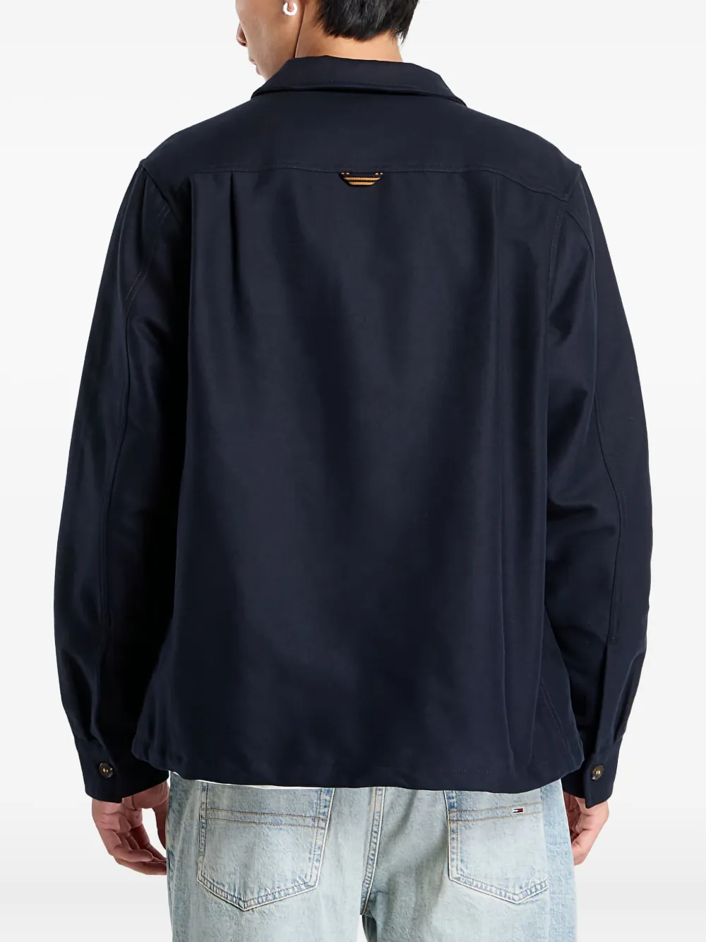 Fred Perry Logo-embroidered Overshirt In Blue