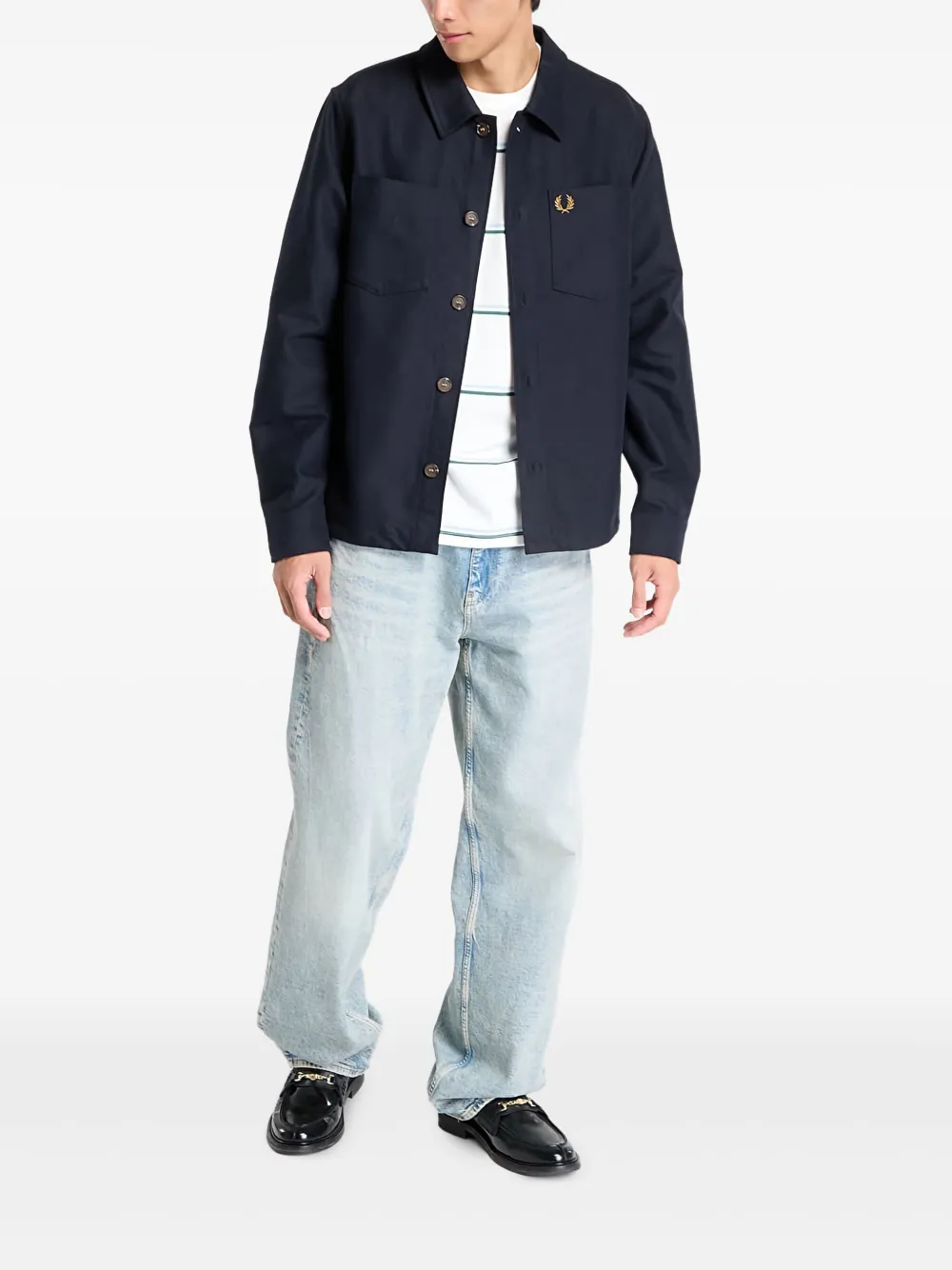 Fred Perry logo-embroidered overshirt | Image 2