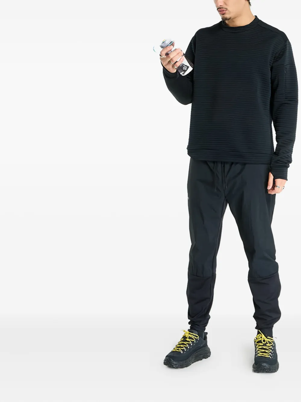 Craft Zip Detail Light Trousers In Black