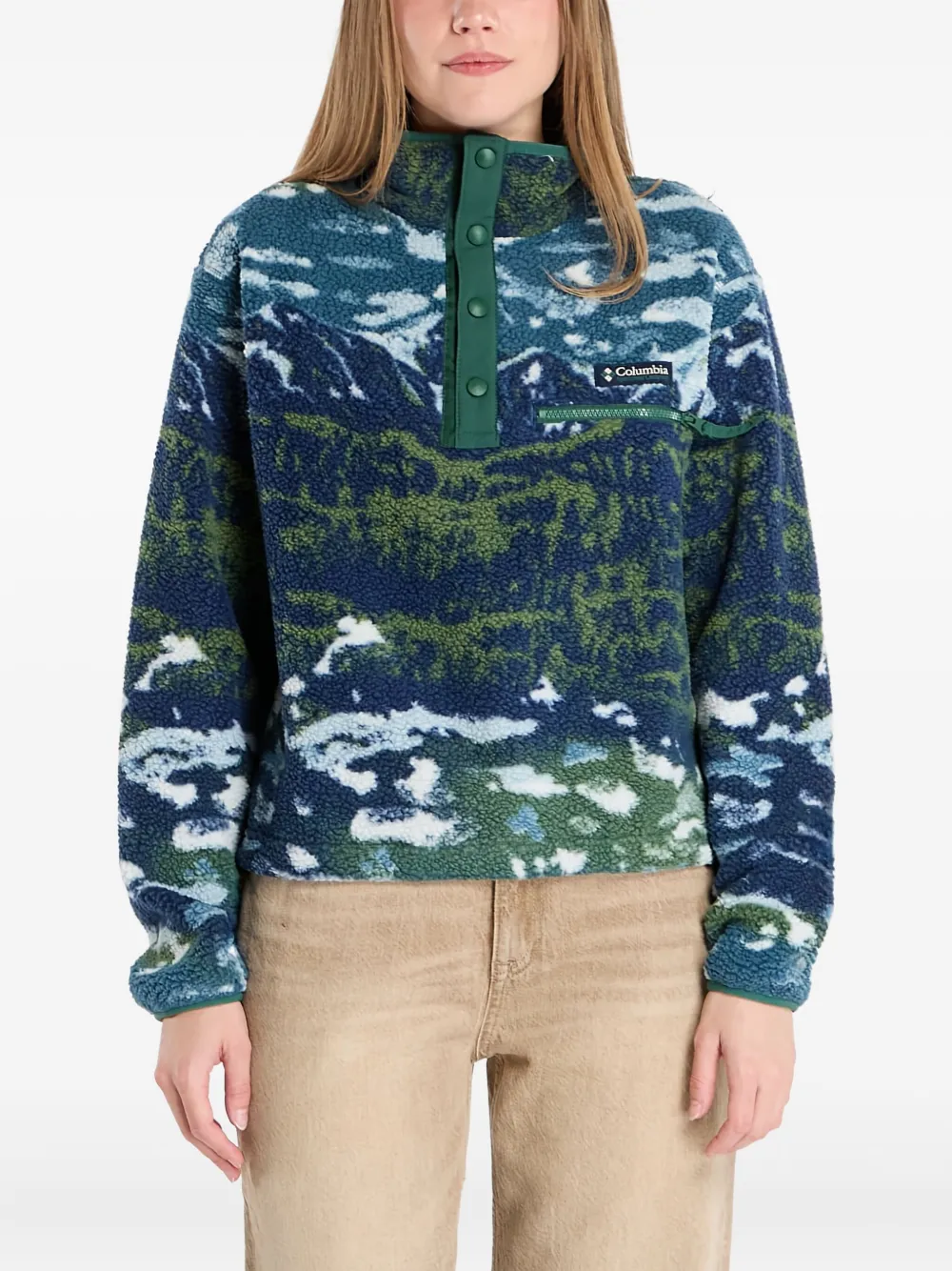 Columbia プリント プルオーバー - ブルー